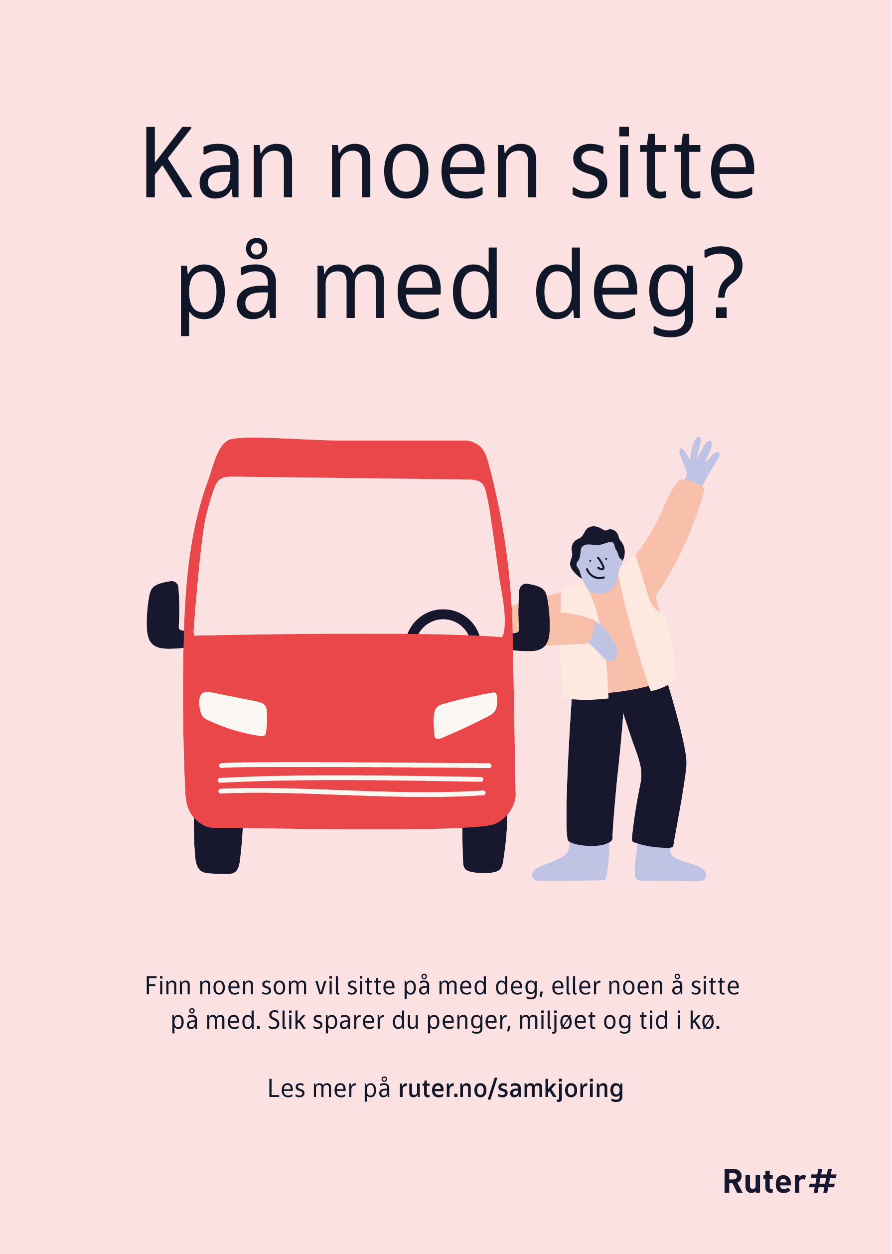 Plakat: Kan noen sitte på med deg?